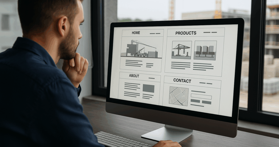 site para indústria da construção