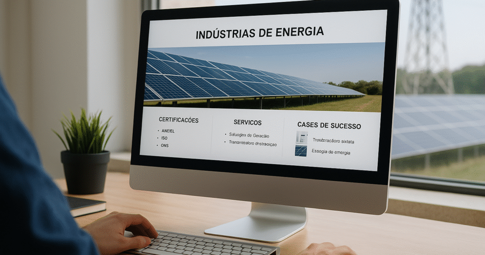 Site para indústrias de energia